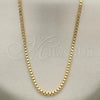 Oro Laminado Basic Necklace, Gold Filled Style Box Design, Polished, Golden Finish, 5.222.038.22