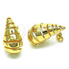 Oro Laminado Stud Earring, Gold Filled Style Chunky and Spiral Design, Polished, Golden Finish, 02.163.0264