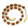 Oro Laminado Fancy Anklet, Gold Filled Style Ball Design, Polished, Golden Finish, 03.63.2228.3.10