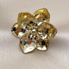 Oro Laminado Elegant Ring, Gold Filled Style Flower Design, Diamond Cutting Finish, Golden Finish, 01.213.0069