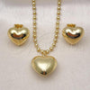 Oro Laminado Earring and Pendant Adult Set, Gold Filled Style Chunky and Ball Design, Polished, Golden Finish, 10.417.0008