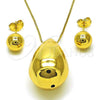 Oro Laminado Earring and Pendant Adult Set, Gold Filled Style Chunky and Ball Design, Polished, Golden Finish, 10.417.0010