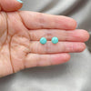 Sterling Silver Stud Earring, Ball Design, with Light Turquoise Opal, Polished, Silver Finish, 02.410.0001.4
