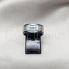 Stainless Steel Mens Ring, Blue Enamel Finish, Steel Finish, 01.63.0656.09