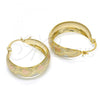 Oro Laminado Medium Hoop, Gold Filled Style Polished, Tricolor, 02.106.0005.1.30
