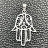 Sterling Silver Religious Pendant, Hand of God Design, Polished, Silver Finish, 05.392.0049