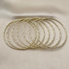 Oro Laminado Semanario Bangle, Gold Filled Style Diamond Cutting Finish, Golden Finish, 07.93.0002.04