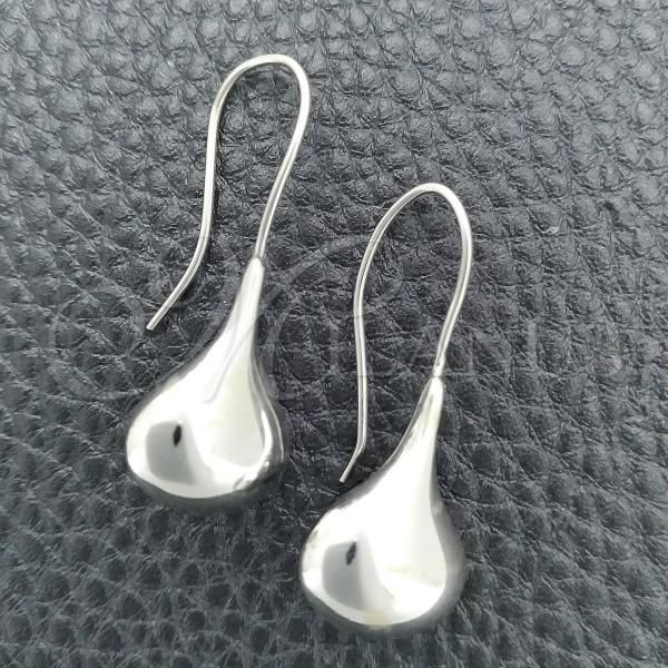 Sterling Silver Dangle Earring, Teardrop Design, Polished, Silver Finish, 02.397.0007