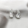 Sterling Silver Stud Earring, Teardrop Design, Polished, Silver Finish, 02.395.0047