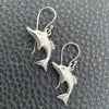 Sterling Silver Dangle Earring, Dolphin Design, with Bermuda Blue Opal, Polished, Silver Finish, 02.391.0007.1