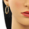 Oro Laminado Medium Hoop, Gold Filled Style Diamond Cutting Finish, Golden Finish, 02.213.0252.30