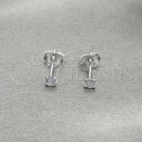 Sterling Silver Stud Earring, with White Cubic Zirconia, Polished, Silver Finish, 02.401.0054.03