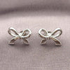 Rhodium Plated Stud Earring, Bow Design, Polished, Rhodium Finish, 02.341.0200.1