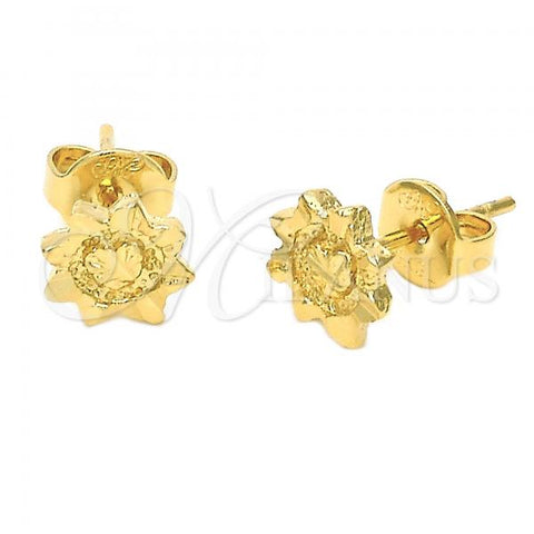Oro Laminado Stud Earring, Gold Filled Style Flower Design, Golden Finish, 02.94.0016 *PROMO*
