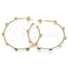 Oro Laminado Medium Hoop, Gold Filled Style Evil Eye Design, Multicolor Enamel Finish, Golden Finish, 02.213.0219.3.40