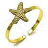 Oro Laminado Individual Bangle, Gold Filled Style Star Design, Matte Finish, Golden Finish, 07.282.0047