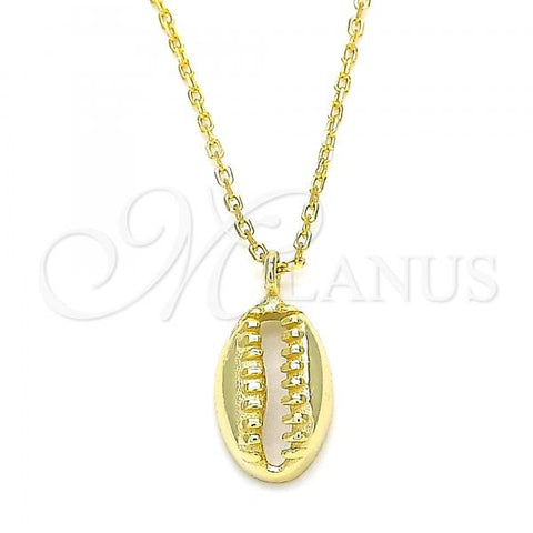 Sterling Silver Pendant Necklace, Polished, Golden Finish, 04.332.0001.2.16