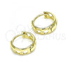 Oro Laminado Huggie Hoop, Gold Filled Style Apple Design, Polished, Golden Finish, 02.213.0276.12