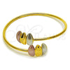 Oro Laminado Individual Bangle, Gold Filled Style Polished, Tricolor, 07.170.0071