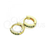 Oro Laminado Huggie Hoop, Gold Filled Style with Green Micro Pave, Polished, Golden Finish, 02.195.0105.3.10