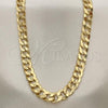 Oro Laminado Basic Necklace, Gold Filled Style Concave Cuban Design, Polished, Golden Finish, 5.223.002.30