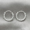 Sterling Silver Small Hoop, Diamond Cutting Finish, Silver Finish, 02.399.0032.15
