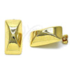 Oro Laminado Stud Earring, Gold Filled Style Chunky Design, Polished, Golden Finish, 02.163.0265