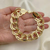Oro Laminado Basic Bracelet, Gold Filled Style Chunky Design, Polished, Golden Finish, 03.331.0143.10