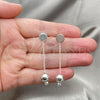 Sterling Silver Long Earring, Ball Design, Polished, Silver Finish, 02.399.0001