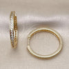 Oro Laminado Huggie Hoop, Gold Filled Style with White Cubic Zirconia, Polished, Golden Finish, 02.195.0297.30
