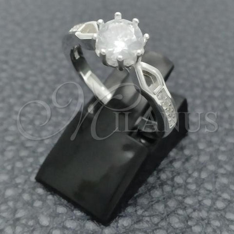 Sterling Silver Wedding Ring, with White Cubic Zirconia, Polished, Silver Finish, 01.398.0005.06