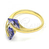 Oro Laminado Multi Stone Ring, Gold Filled Style with Amethyst Cubic Zirconia, Polished, Golden Finish, 01.284.0054.1