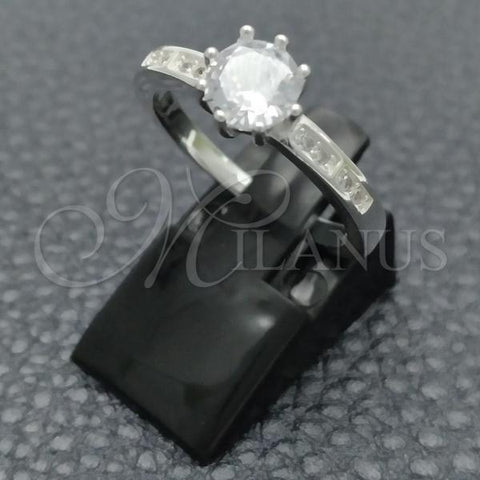 Sterling Silver Wedding Ring, with White Cubic Zirconia, Polished, Silver Finish, 01.398.0014.07