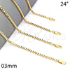 Oro Laminado Basic Necklace, Gold Filled Style Box Design, Polished, Golden Finish, 04.317.0005.24