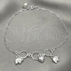 Sterling Silver Charm Anklet , Elephant Design, Polished, Silver Finish, 03.409.0023.10