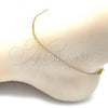 Oro Laminado Basic Anklet, Gold Filled Style Mariner Design, Polished, Golden Finish, 04.213.0051.10