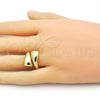 Oro Laminado Elegant Ring, Gold Filled Style Chunky Design, Polished, Golden Finish, 01.341.0155