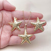 Oro Laminado Earring and Pendant Adult Set, Gold Filled Style Star Design, Polished, Golden Finish, 10.282.0011