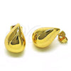 Oro Laminado Stud Earring, Gold Filled Style Chunky Design, Polished, Golden Finish, 02.195.0277
