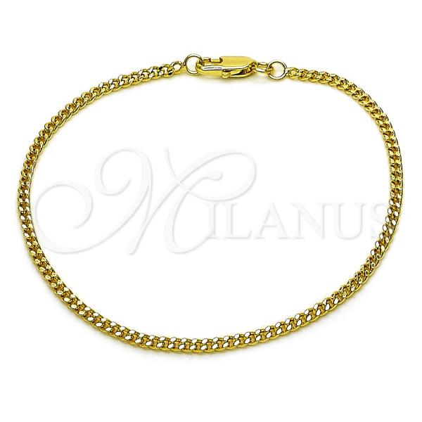 Oro Laminado Basic Bracelet, Gold Filled Style Miami Cuban Design, Polished, Golden Finish, 04.213.0157.07