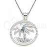 Sterling Silver Fancy Pendant, Palm Tree Design, Polished,, 05.398.0062