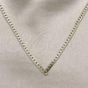 Oro Laminado Basic Necklace, Gold Filled Style Pave Cuban Design, Diamond Cutting Finish, Golden Finish, 04.213.0341.24