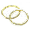 Oro Laminado Huggie Hoop, Gold Filled Style with White Cubic Zirconia, Polished, Golden Finish, 02.185.0007.35
