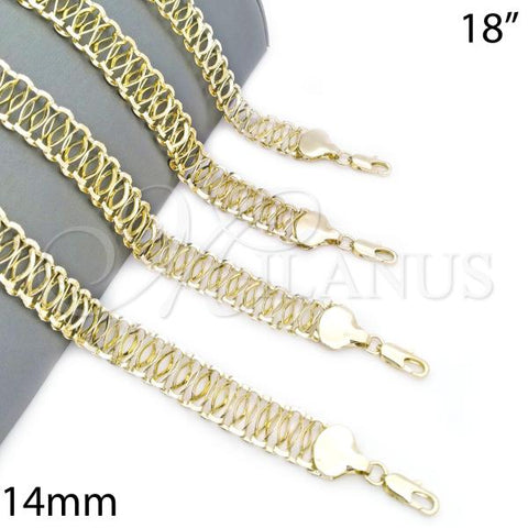 Oro Laminado Basic Necklace, Gold Filled Style Polished, Golden Finish, 04.197.0002.18