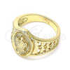 Oro Laminado Elegant Ring, Gold Filled Style Turtle Design, Polished, Golden Finish, 01.351.0011.08 (Size 8)