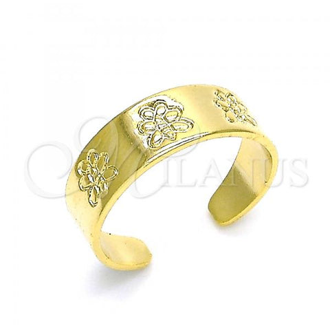 Oro Laminado Toe Ring, Gold Filled Style Butterfly Design, Polished, Golden Finish, 01.117.0010 (One size fits all)