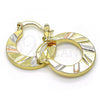 Oro Laminado Small Hoop, Gold Filled Style Diamond Cutting Finish, Tricolor, 02.102.0058.20