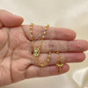 Oro Laminado Thin Rosary, Gold Filled Style Divino Niño and Crucifix Design, Polished, Golden Finish, 09.32.0004.1.18