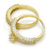 Oro Laminado Wedding Ring, Gold Filled Style Duo Design, with White Cubic Zirconia, Polished, Golden Finish, 01.99.0037.08 (Size 8)
