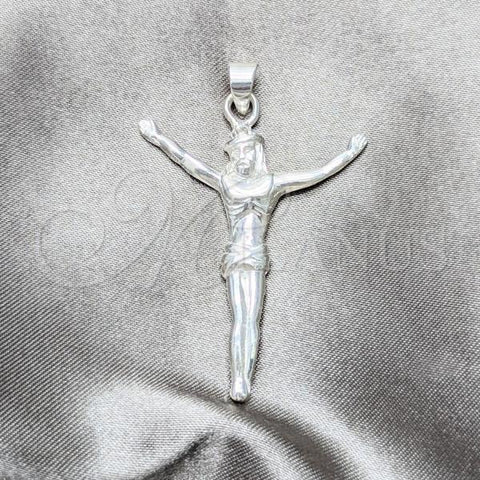 Sterling Silver Religious Pendant, Cross Design, Polished, Silver Finish, 05.392.0086